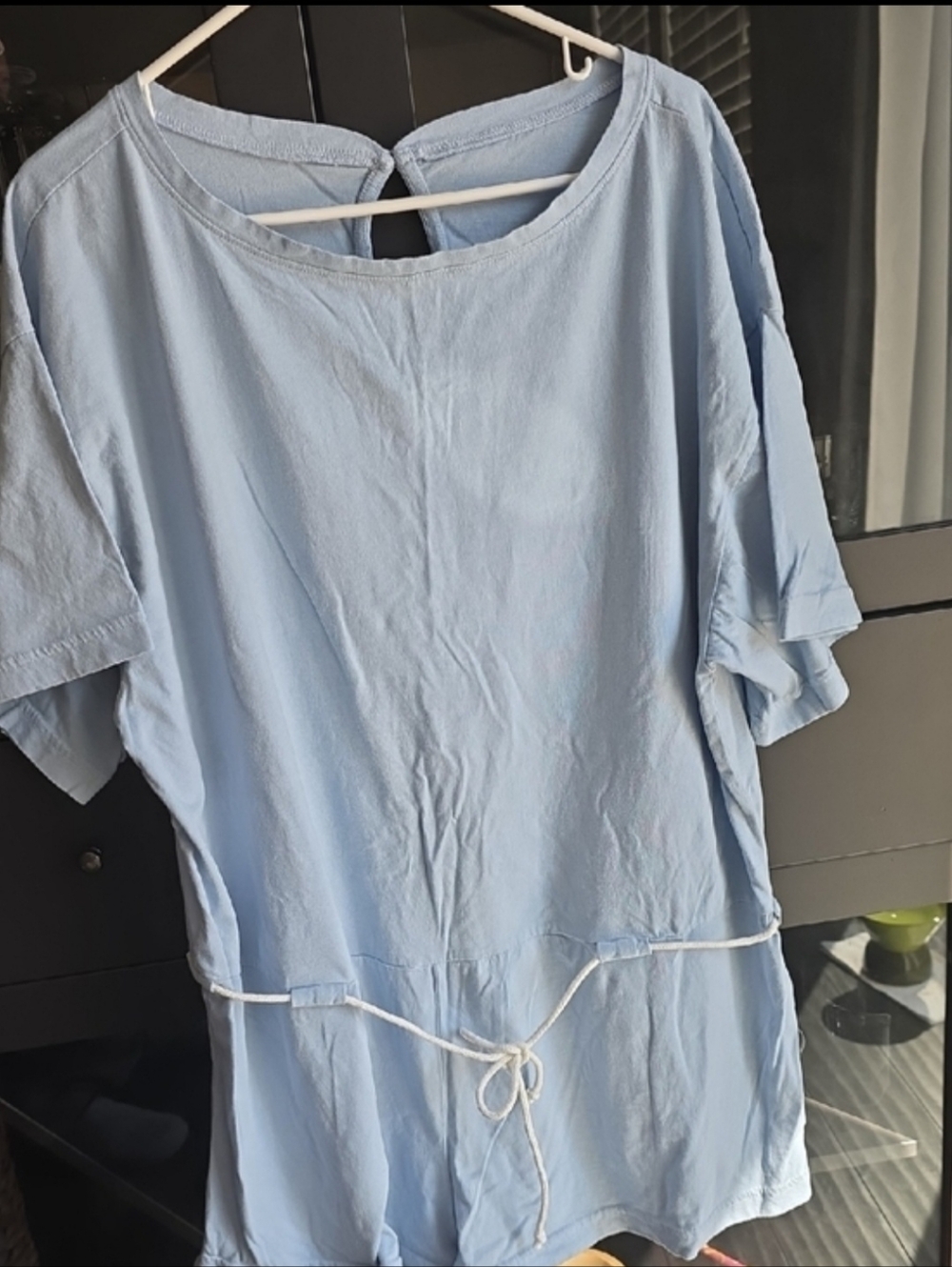 Free People "Free-est" Monet Light Blue Short Sleeve  Romper - Picture 4 of 4